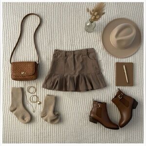 Sincerely‎ Jules Brown Corduroy Pleated Mini Skirt Sexy Cute Trendy Pockets